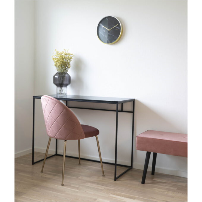 Трапезен стол “Geneve“ със златисти метални крака - розов