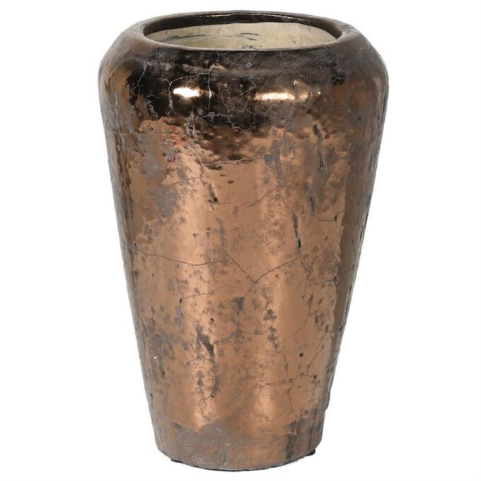 Керамична ваза в меден цвят с напукан ефект