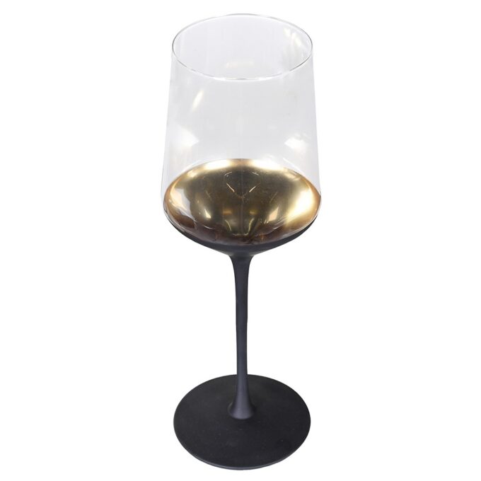 Комплект от 4 чаши за бяло вино с черно столче