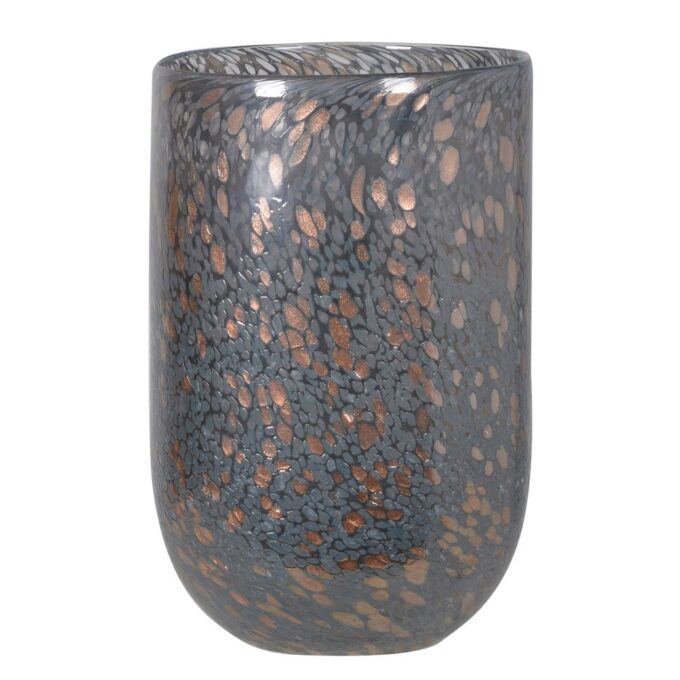 Сиво златиста стъклена ваза с преливащ ефект